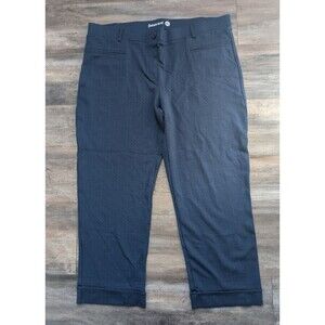 Betabrand Dress Pant Yoga Pants ankle cuffs Blue Women's XXL Basketweave Cropped